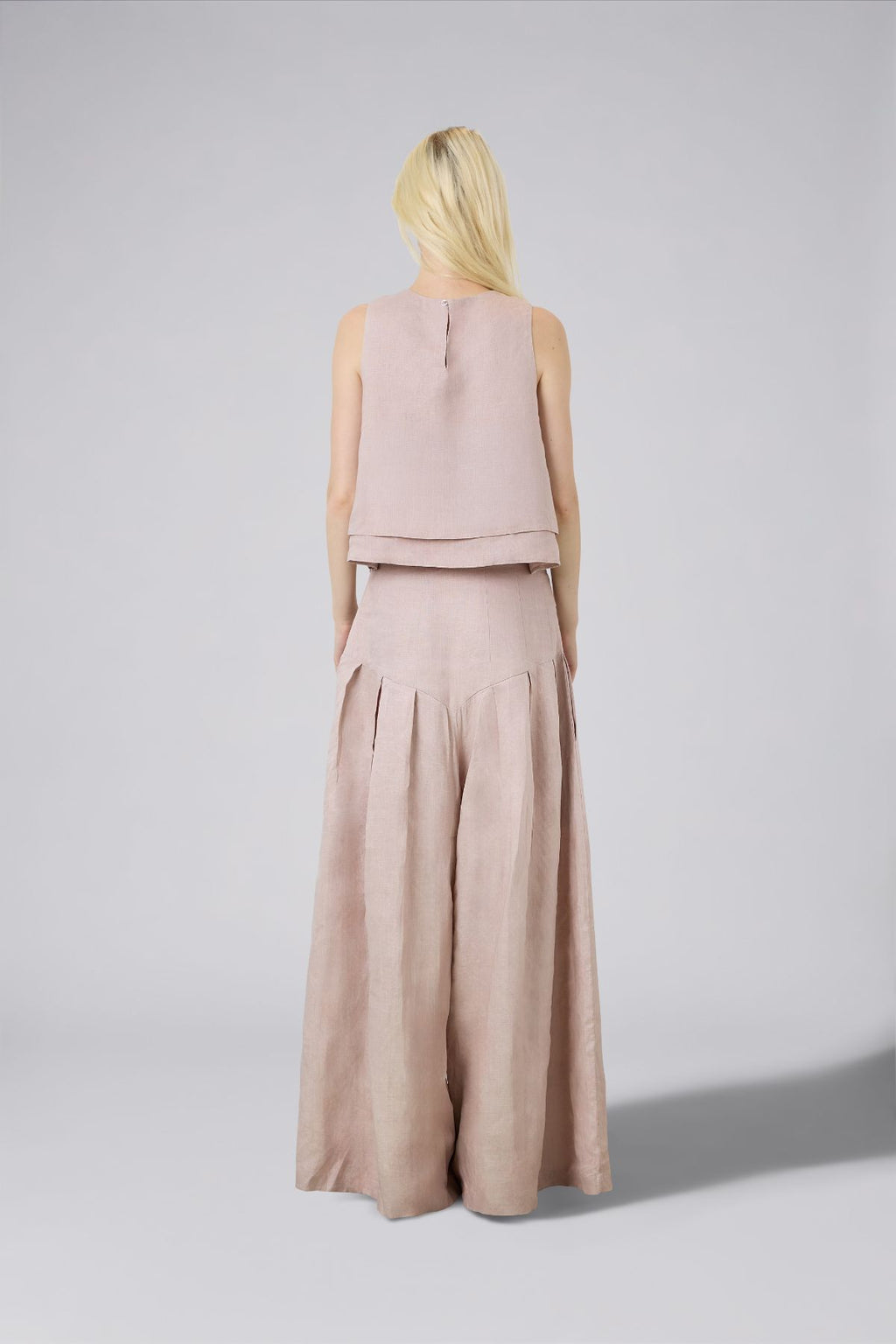Double Layer Pure Linen Top