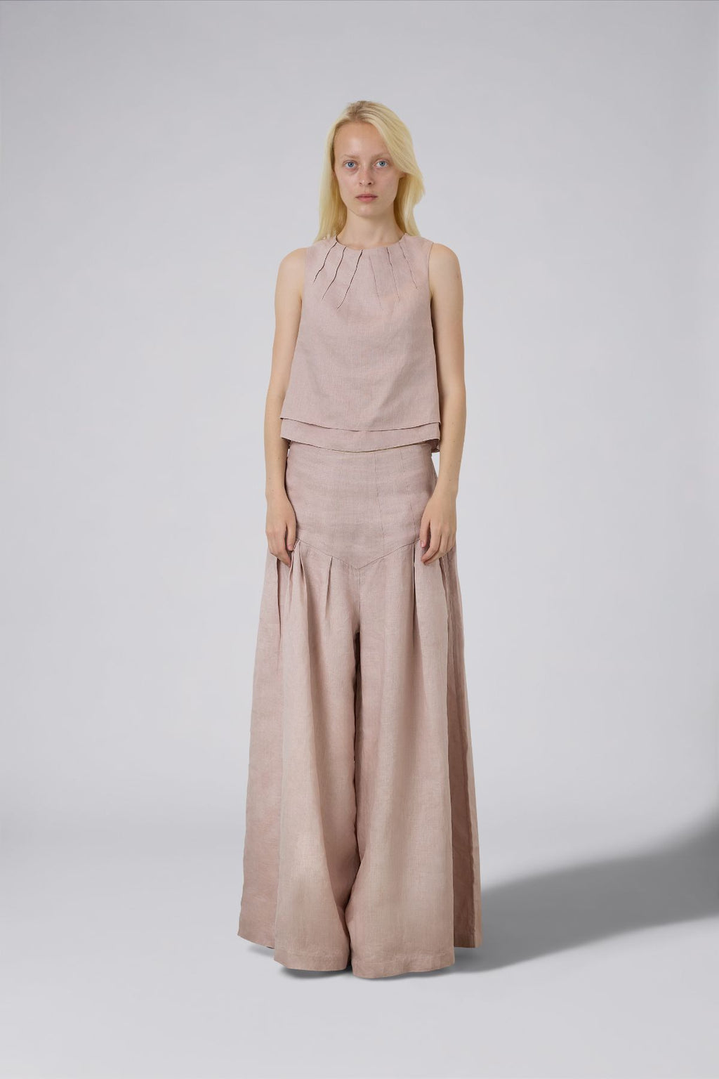 Double Layer Pure Linen Top
