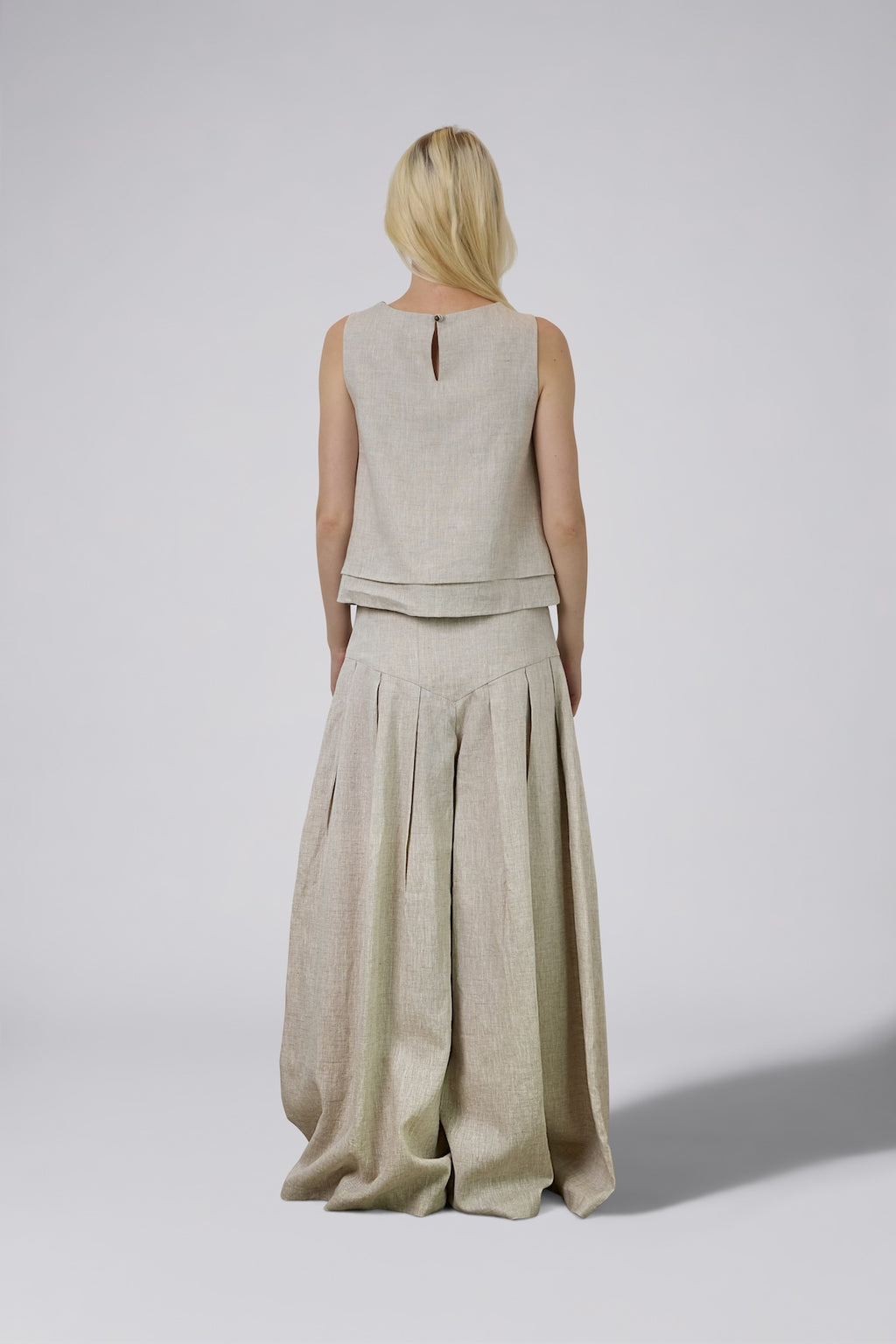 Double Layer Pure Linen Top
