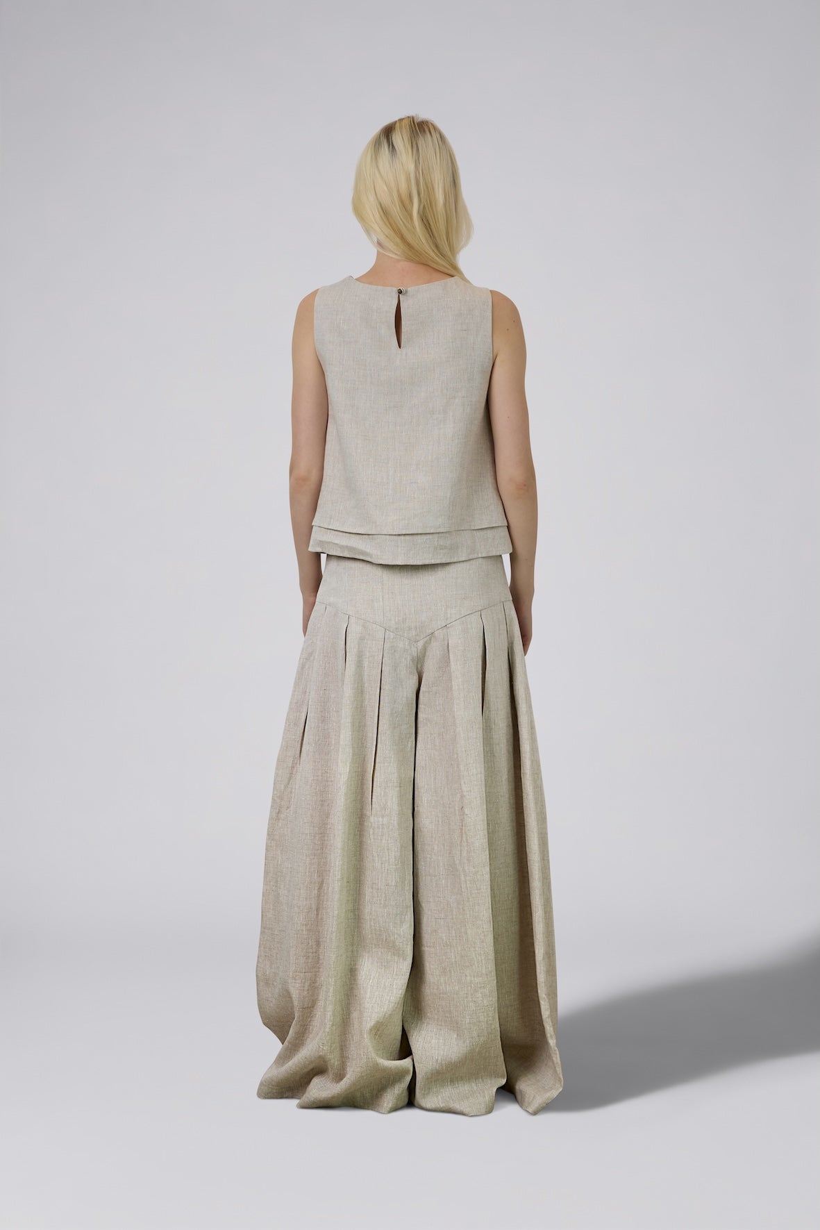 Double Layer Pure Linen Top