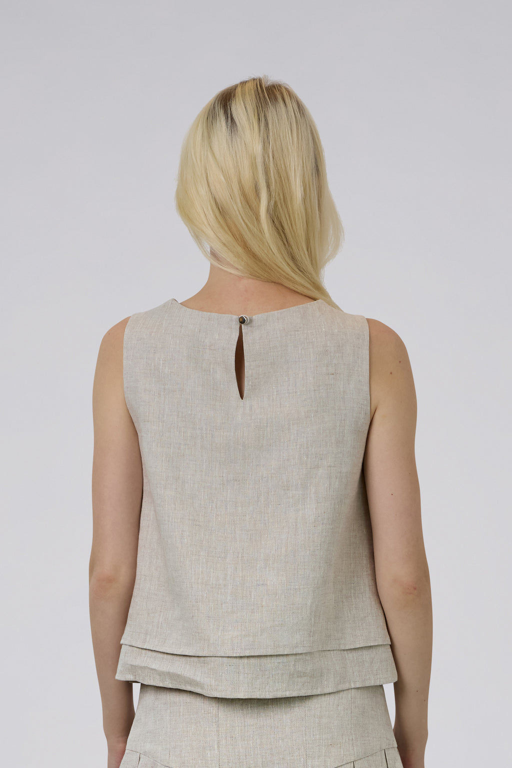 Double Layer Pure Linen Top