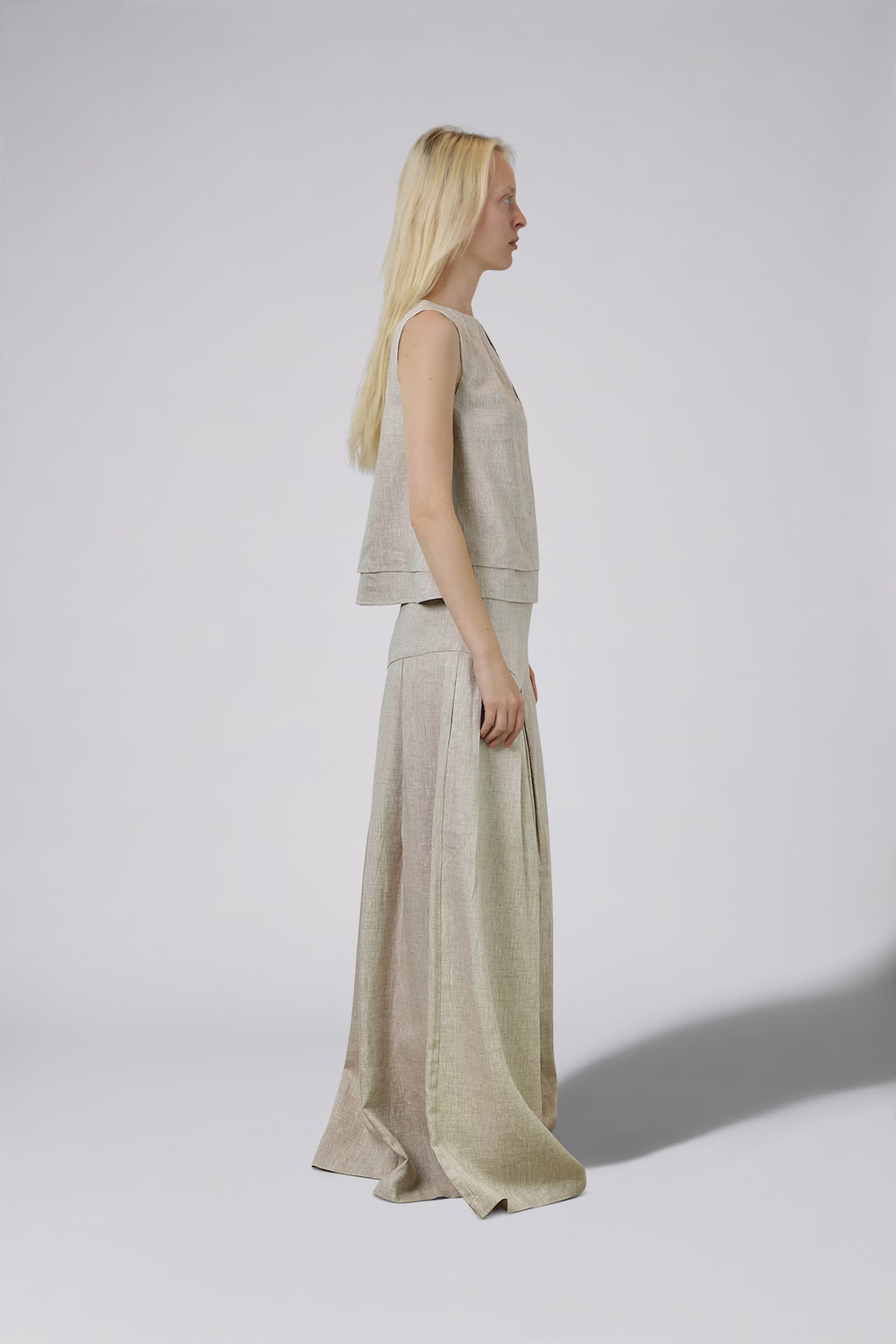 Double Layer Pure Linen Top