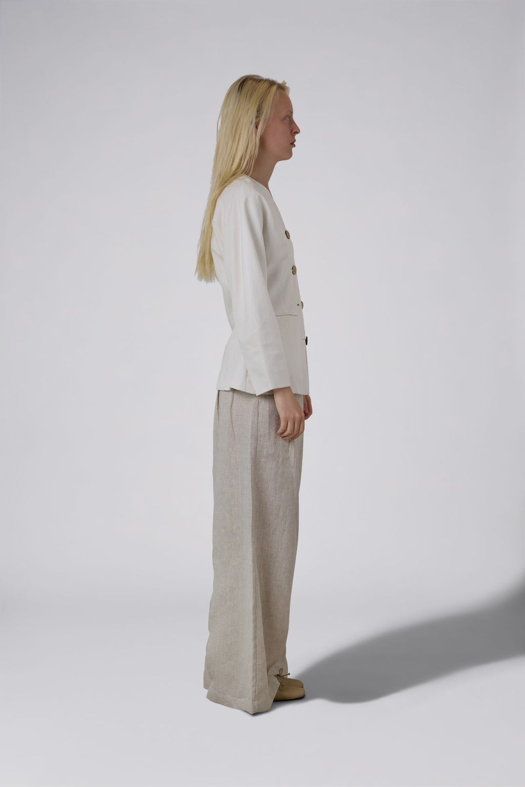 High Waist Pure Linen Trousers