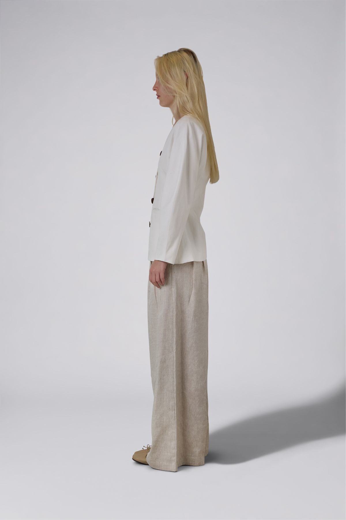 High Waist Pure Linen Trousers