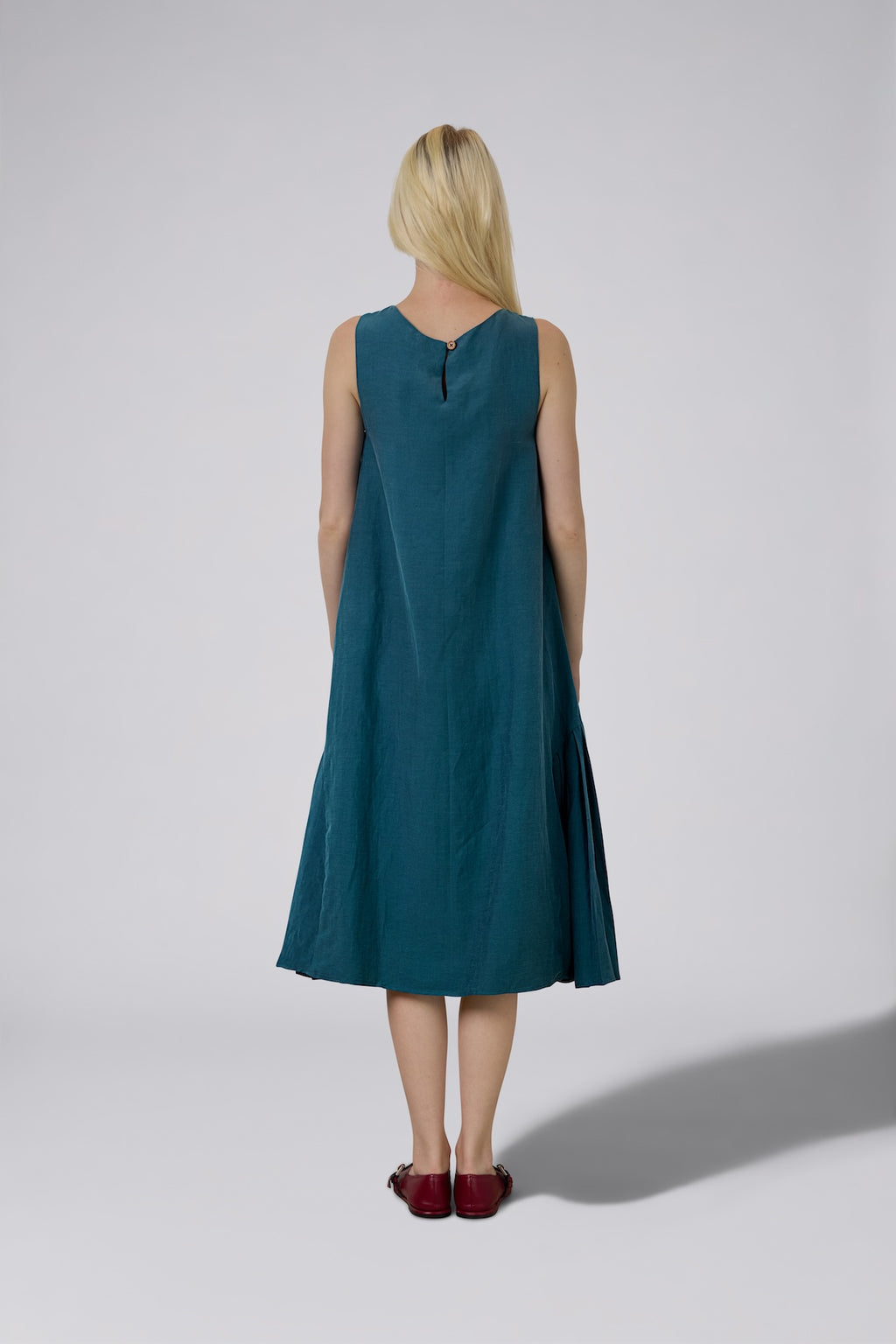 Side Pleat Cupro Dress