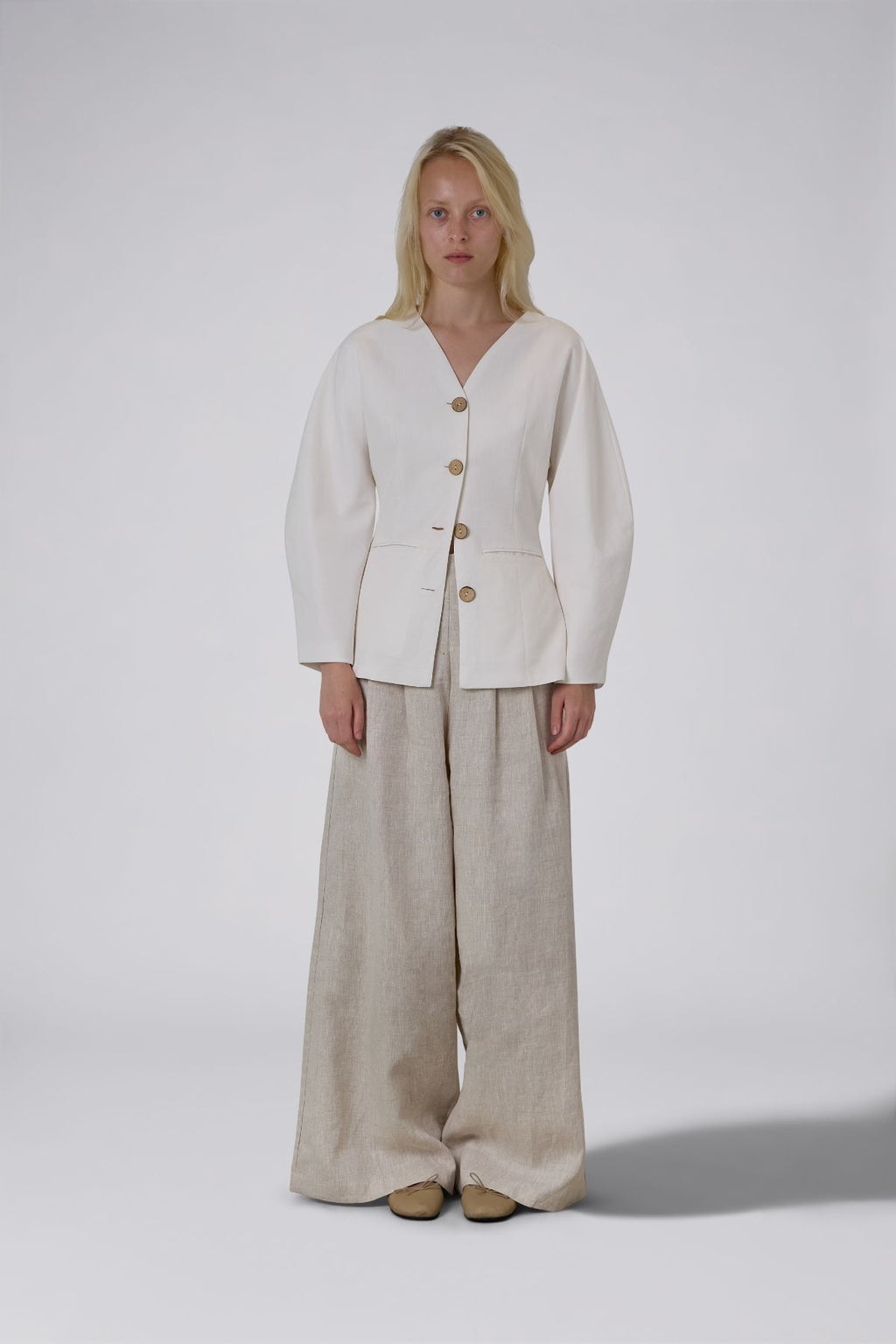 High Waist Pure Linen Trousers